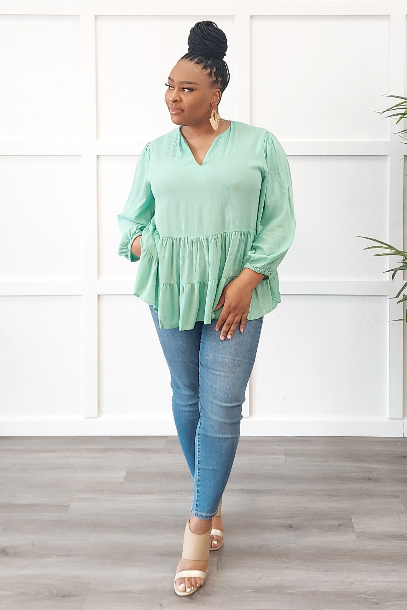 Lula Double Tier Ruffle Swing Blouse