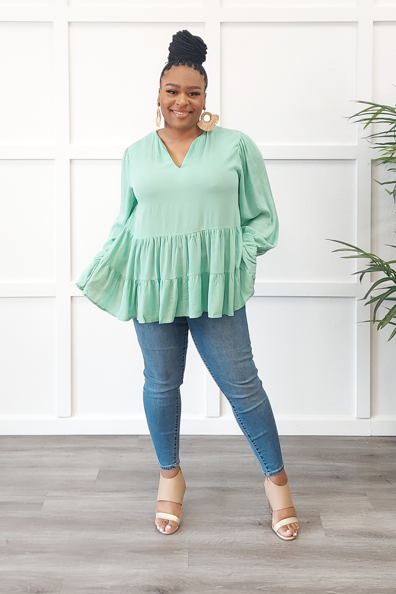 Lula Double Tier Ruffle Swing Blouse