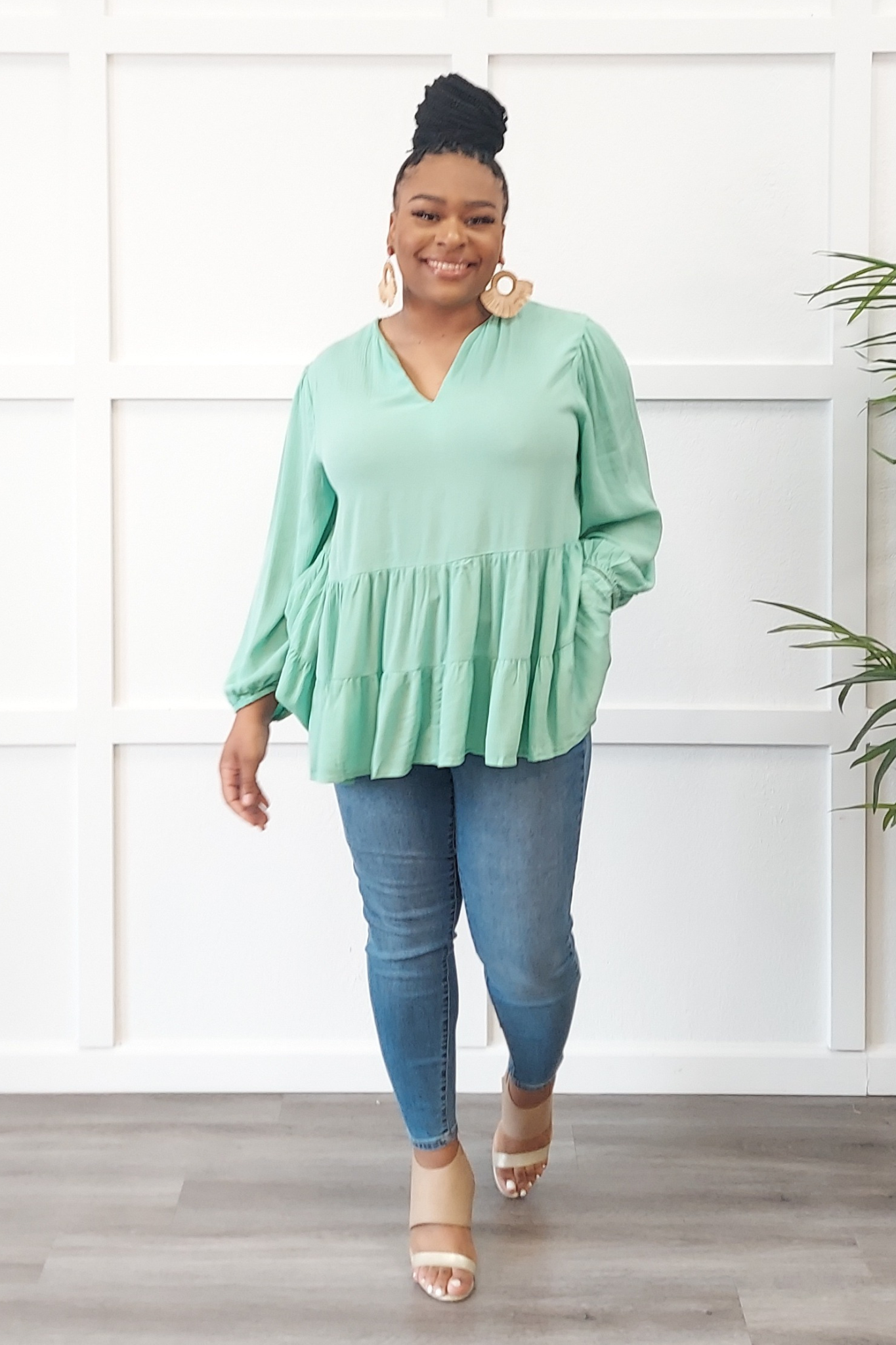 Lula Double Tier Ruffle Swing Blouse