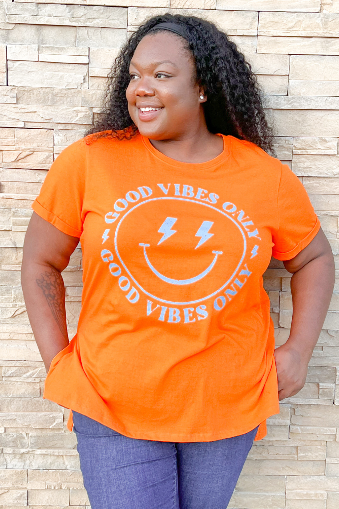 FINAL SALE - Lola Good Vibes Only Smiley Lighten Bolts
